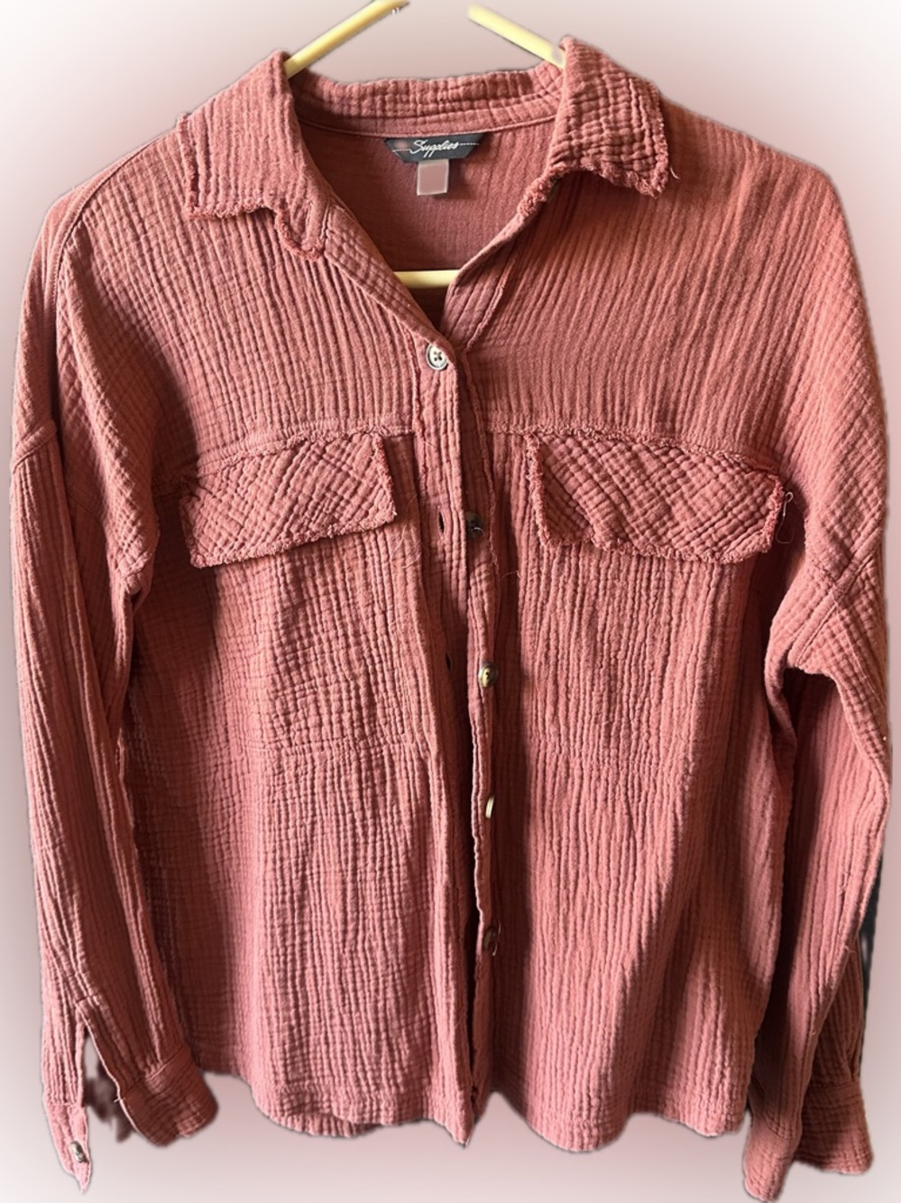 Oversized Boxy Lightweight Cotton Gauzy Button-Up Shirt XS No Flaws Like NEW